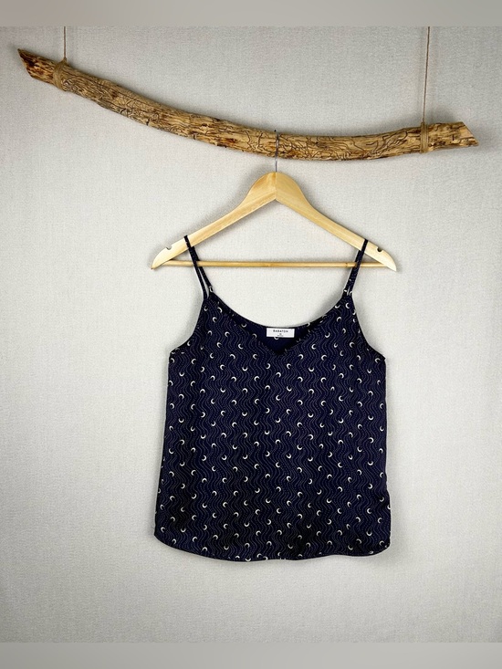 Babaton Tops - Babaton XS Navy Moon Print Cami Tank Top Adjustable Straps Aritzia